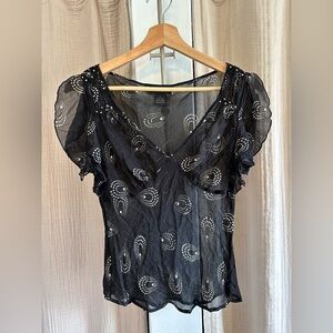 Vintage y2k 100% Silk Blouse- Small